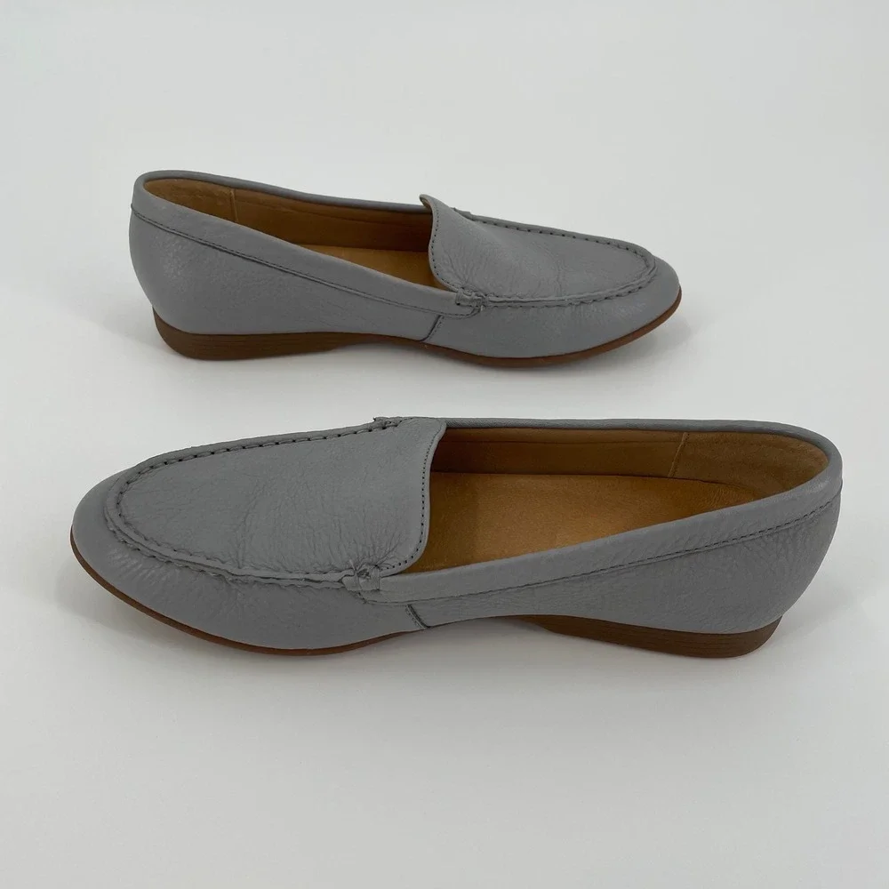 Dansko Lorri Grey‎ Leather Loafers Womens Size 38 US 8 Slip On Comfort Shoes